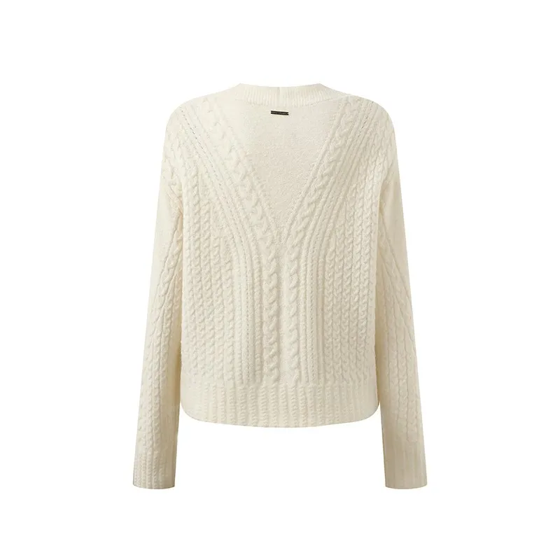 Women's Cream Knit Cardigan-1